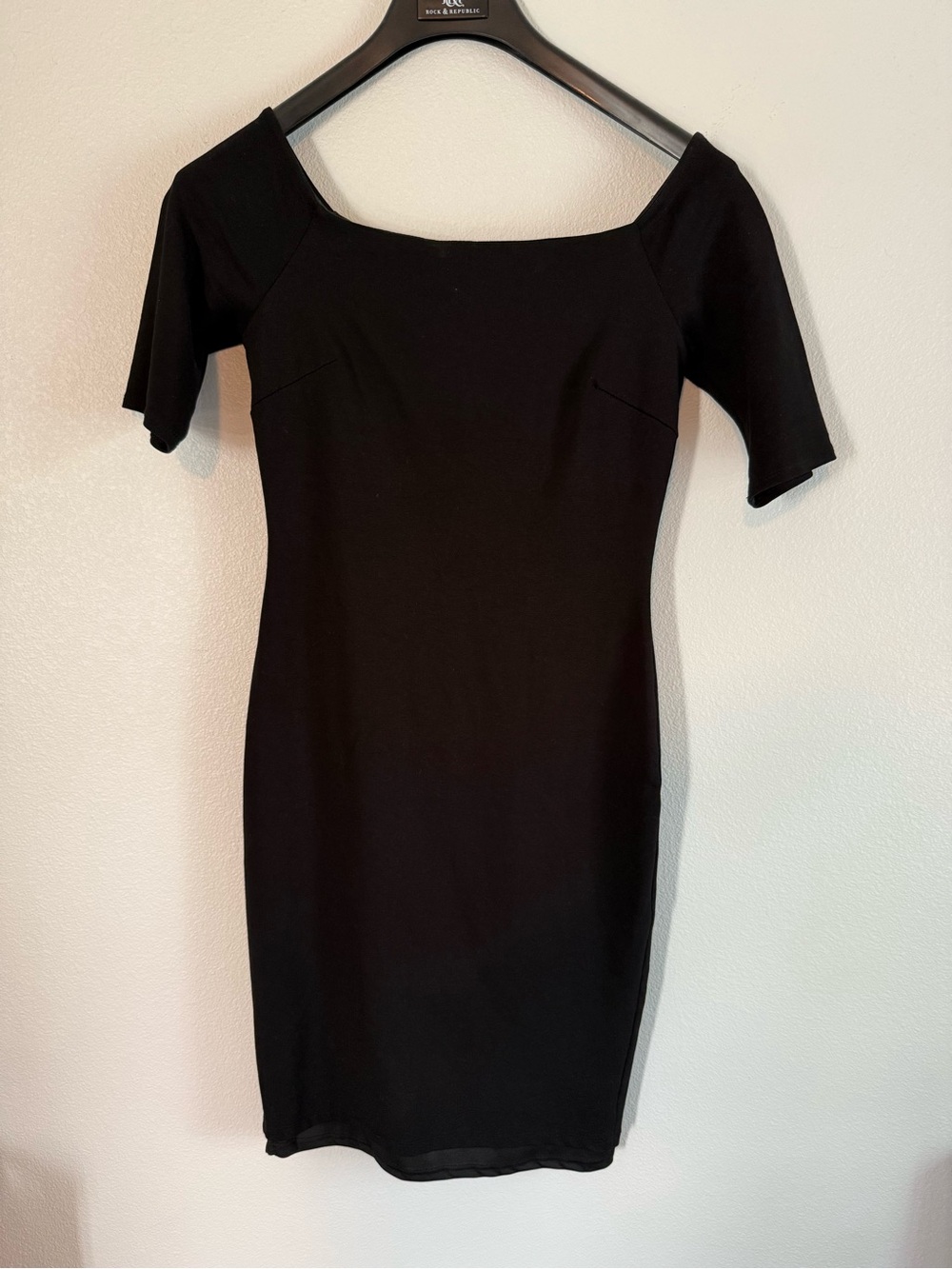 Lulu's Black Square Neck Bodycon Mini Dress